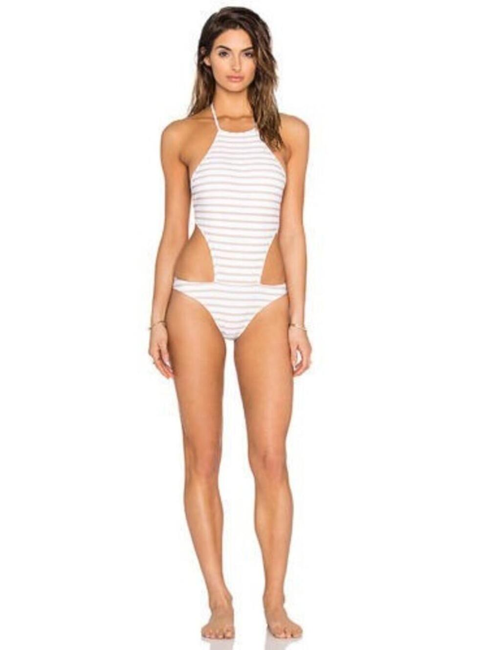 Rachel Pally Bamboo Stripe Monokini One-Piece Swimsuit, Small, $176 NWT, 2367